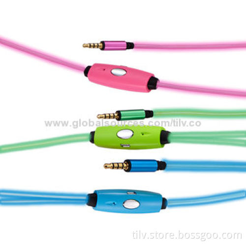 Colorful 3.5mm car aux audio cable for mobile phone